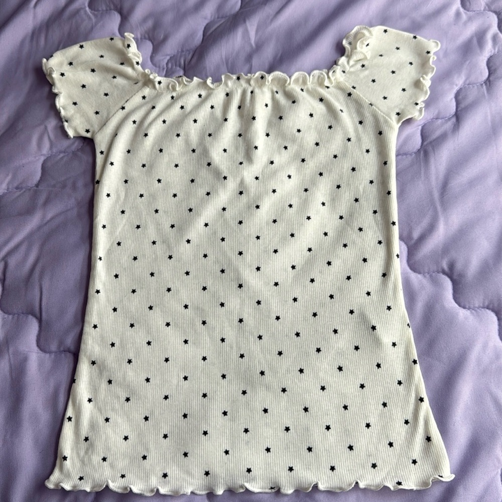 Top shirt white/blue stars
